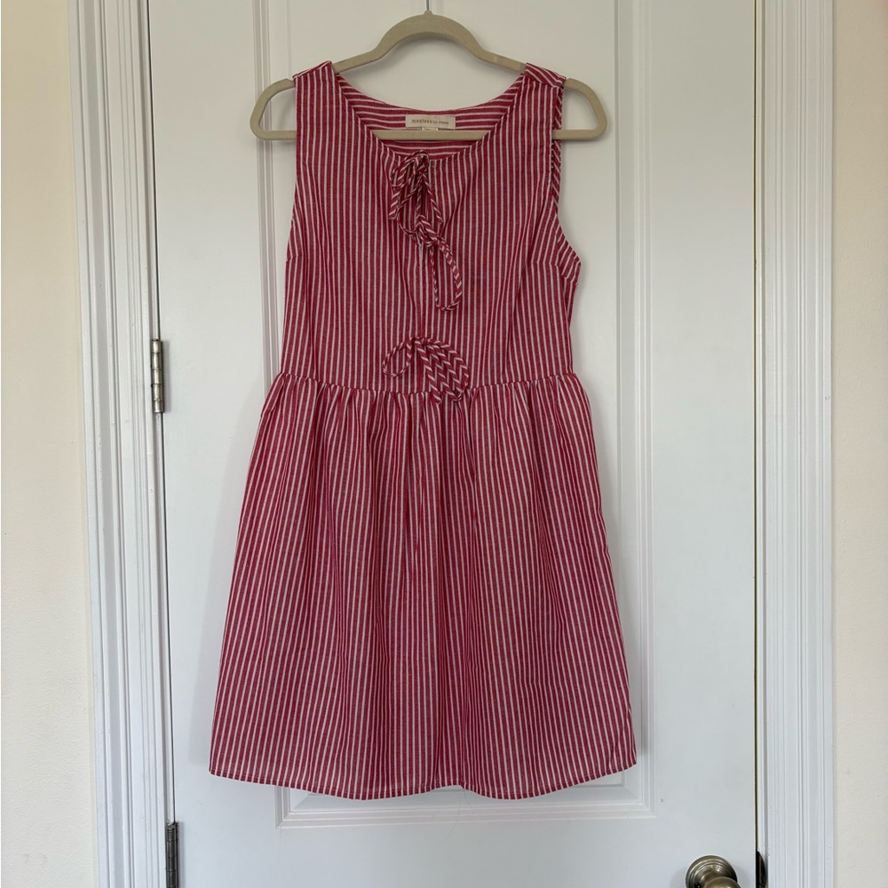 Monteau Red and White Striped Sundress